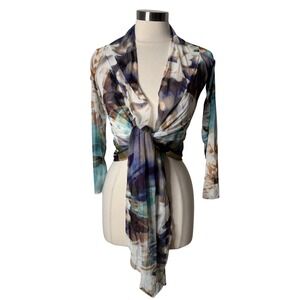 Nordstrom Sheer Mesh Floral Wrap Fairy Cardigan Womens One Size Whimsical